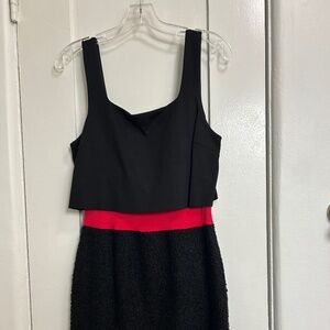 Bailey 44 Black Boucle and Red Sheath Dress Womans sz Medium